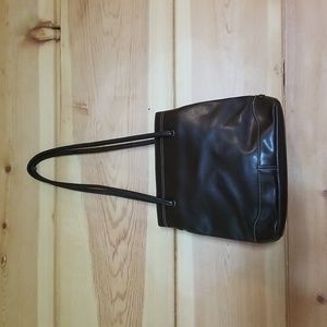 NINE WEST Chocolate Brown Faux Leather Shoulder Bag, Bucket Purse